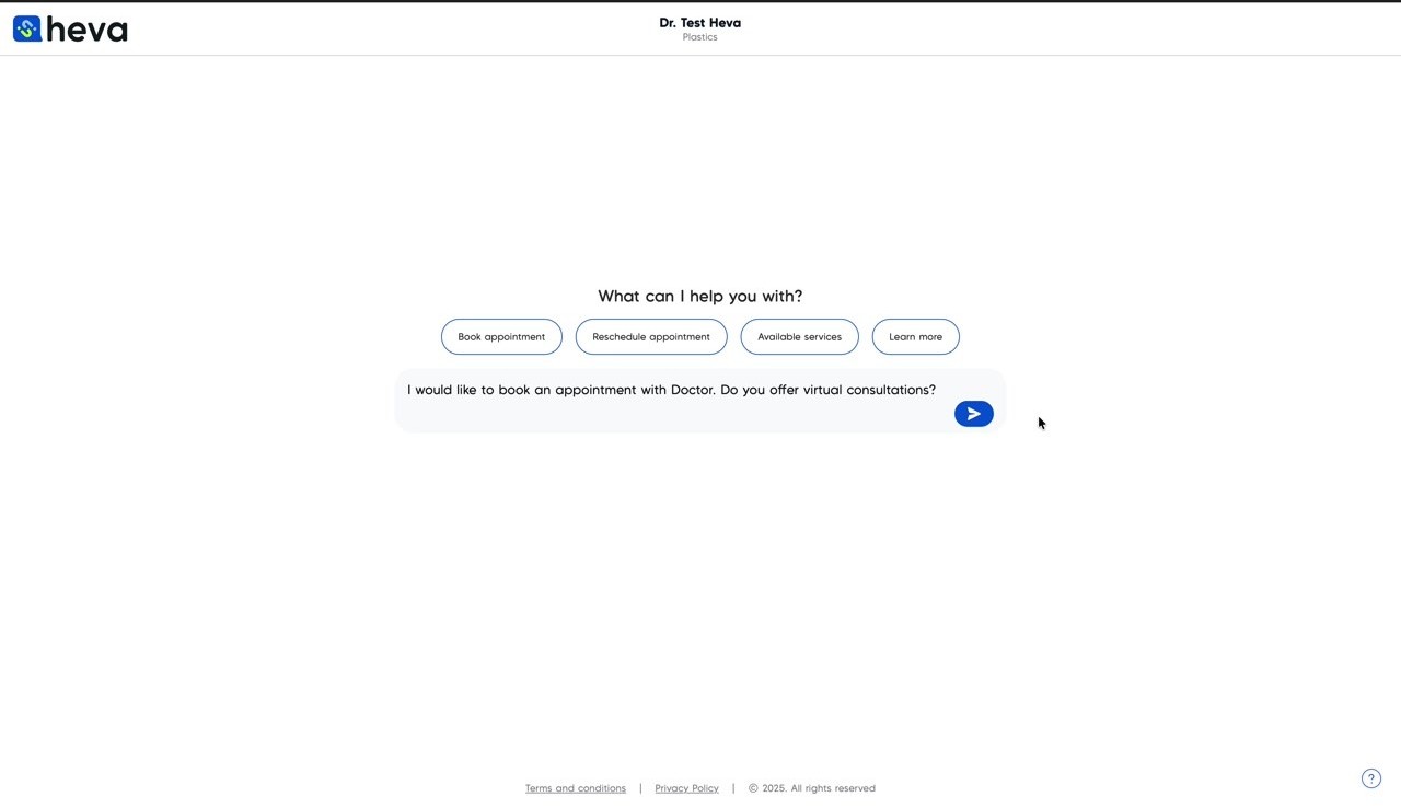 heva — inbox con resumen de conversación IA y detalles del paciente